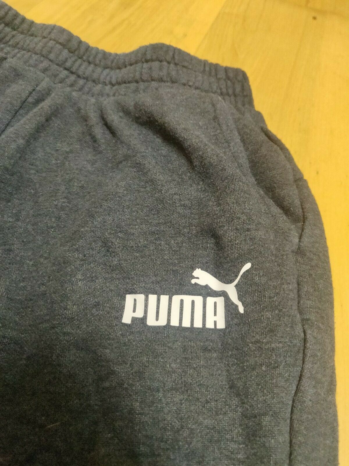 Puma Grey Joggers Sweatpants Tracksuit Bottoms Men Size Small