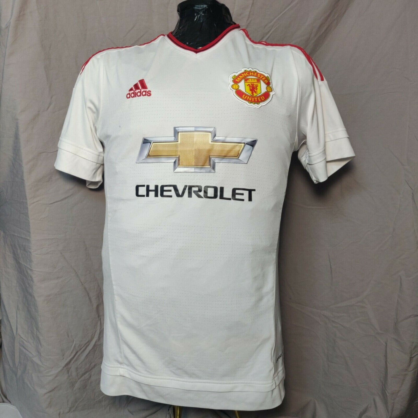 Manchester United 2016 White Adidas Jersey Short Sleeve Men Size Medium