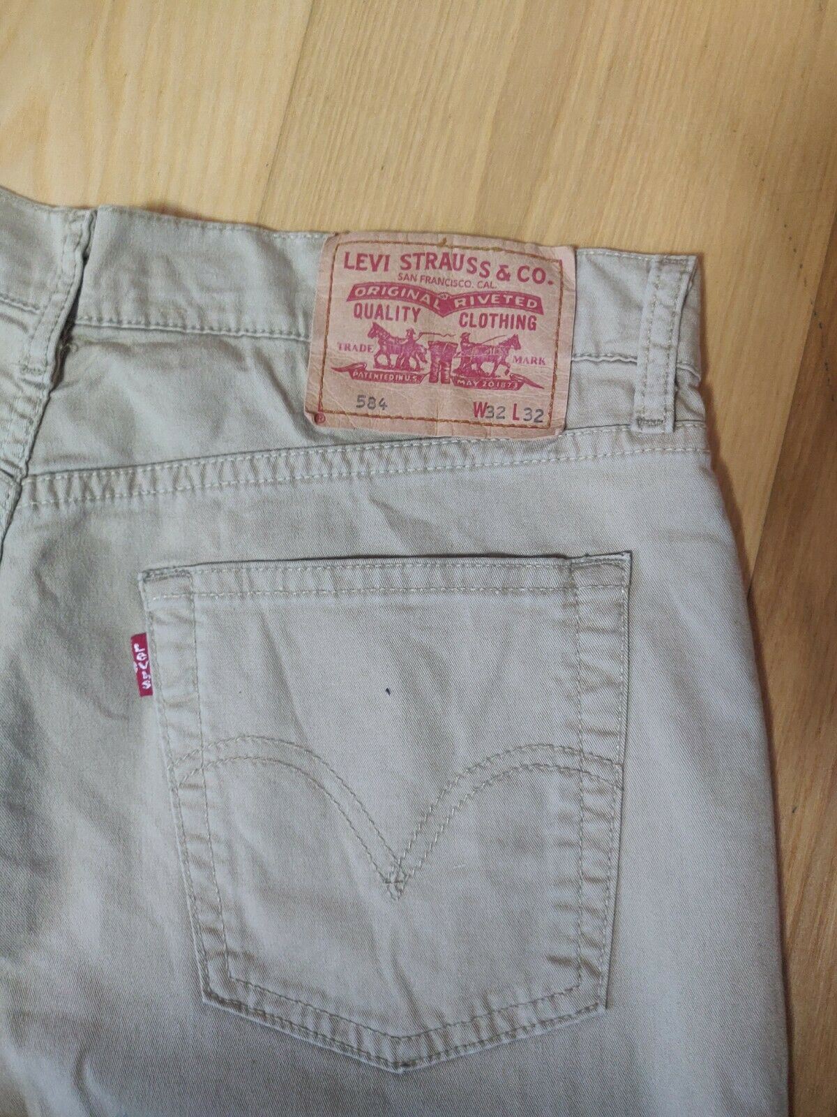 Levi's 584 Beige Denim Jeans Men Size W32/L32