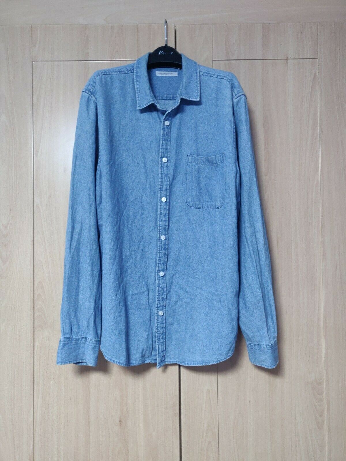 Cedar Wood State Blue Long Sleeve Denim Shirt Men Size Large