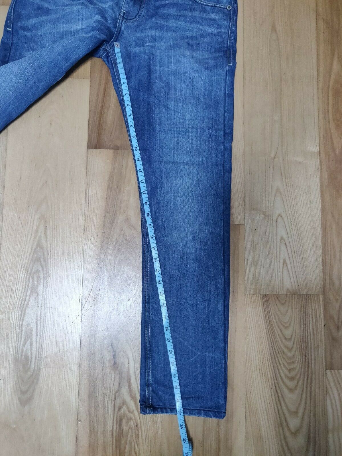 Crosshatch New Embossed Techno Blue Denim Jeans Men Size W34/L33