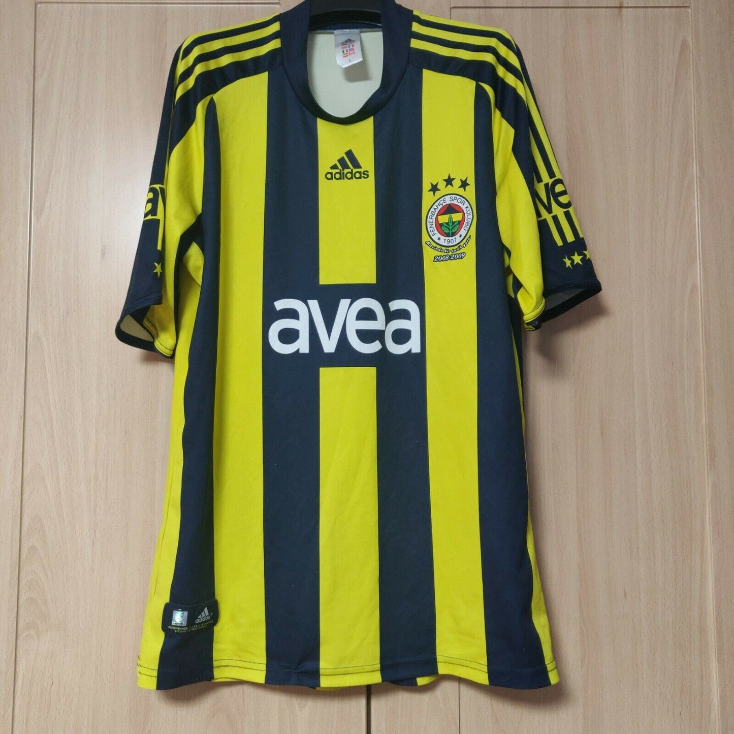 Fenerbahce Yellow Adidas Football Jersey Short Sleeve Men Size Large