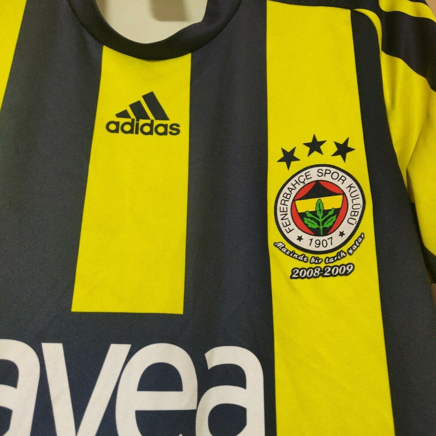 Fenerbahce Yellow Adidas Football Jersey Short Sleeve Men Size Large