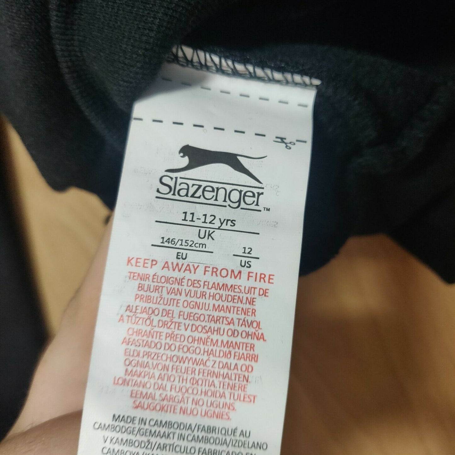 Slazenger Black Sweatshirt Long Sleeve Boys 11-12 Years