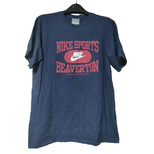 Nike Vintage Sports Beaverton Navy T-Shirt Men Size Small