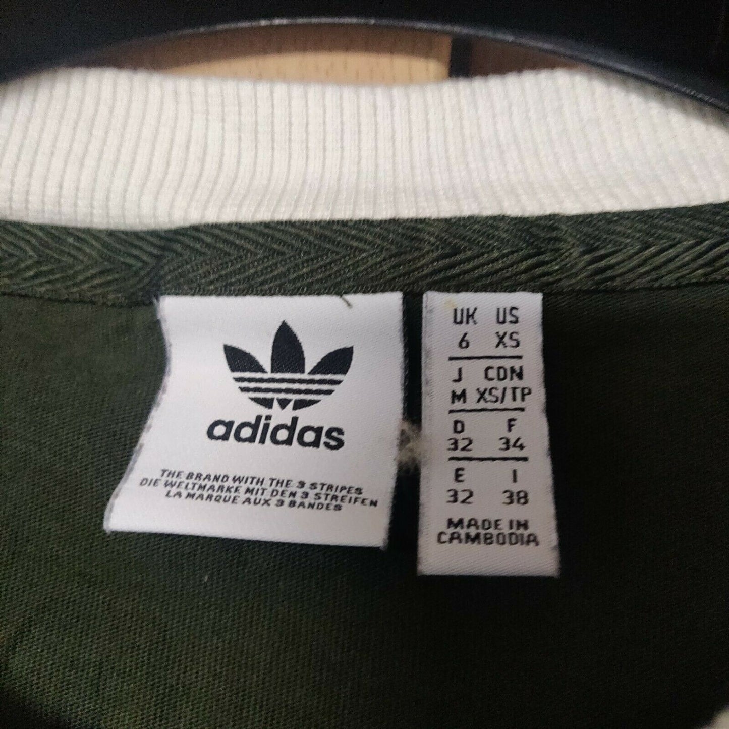 Adidas Green 3 Stripes T-Shirt Women Size UK 6