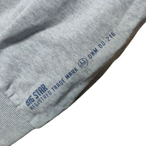 Big Start Vintage Grey Pullover Hoodie Full Zip Men Size Medium