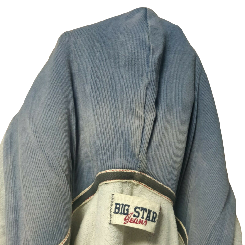 Big Start Vintage Grey Pullover Hoodie Full Zip Men Size Medium