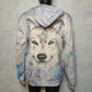 Pullover Hoodie Wolf Graphic Print Men Size 2XL