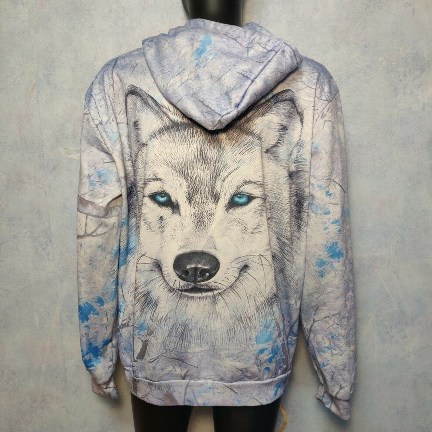 Pullover Hoodie Wolf Graphic Print Men Size 2XL