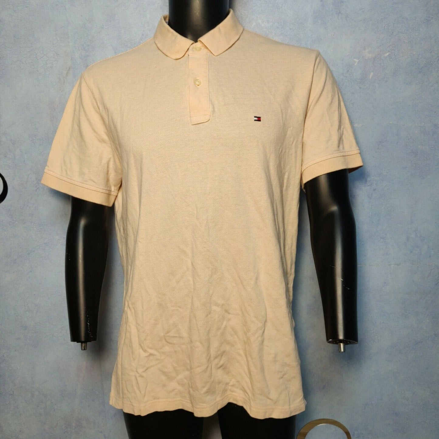 Tommy Hilfiger Coral Pink Polo Custom Fit Men Size Large