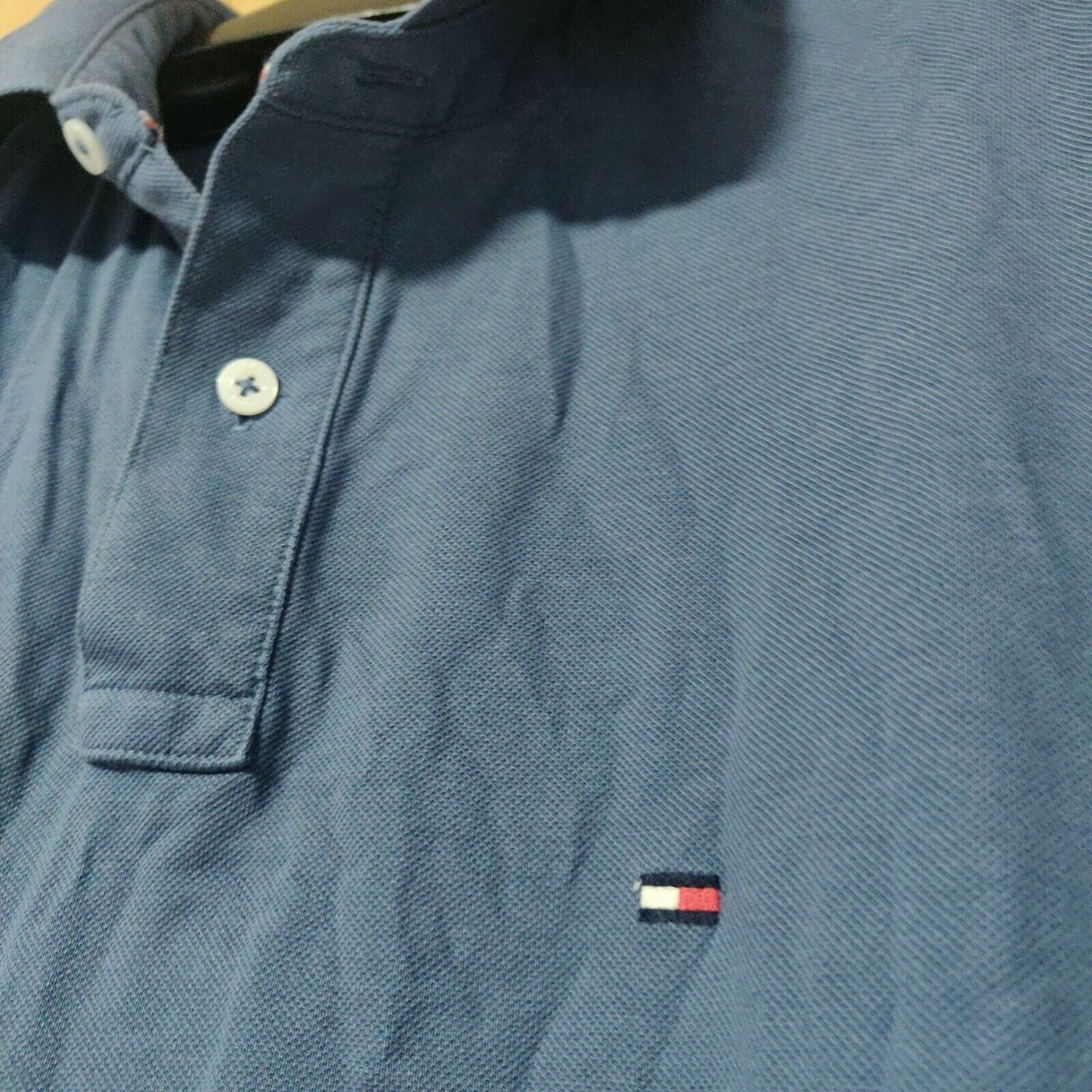 Tommy Hilfiger Blue Regular Fit Polo Shirts Men Size Medium