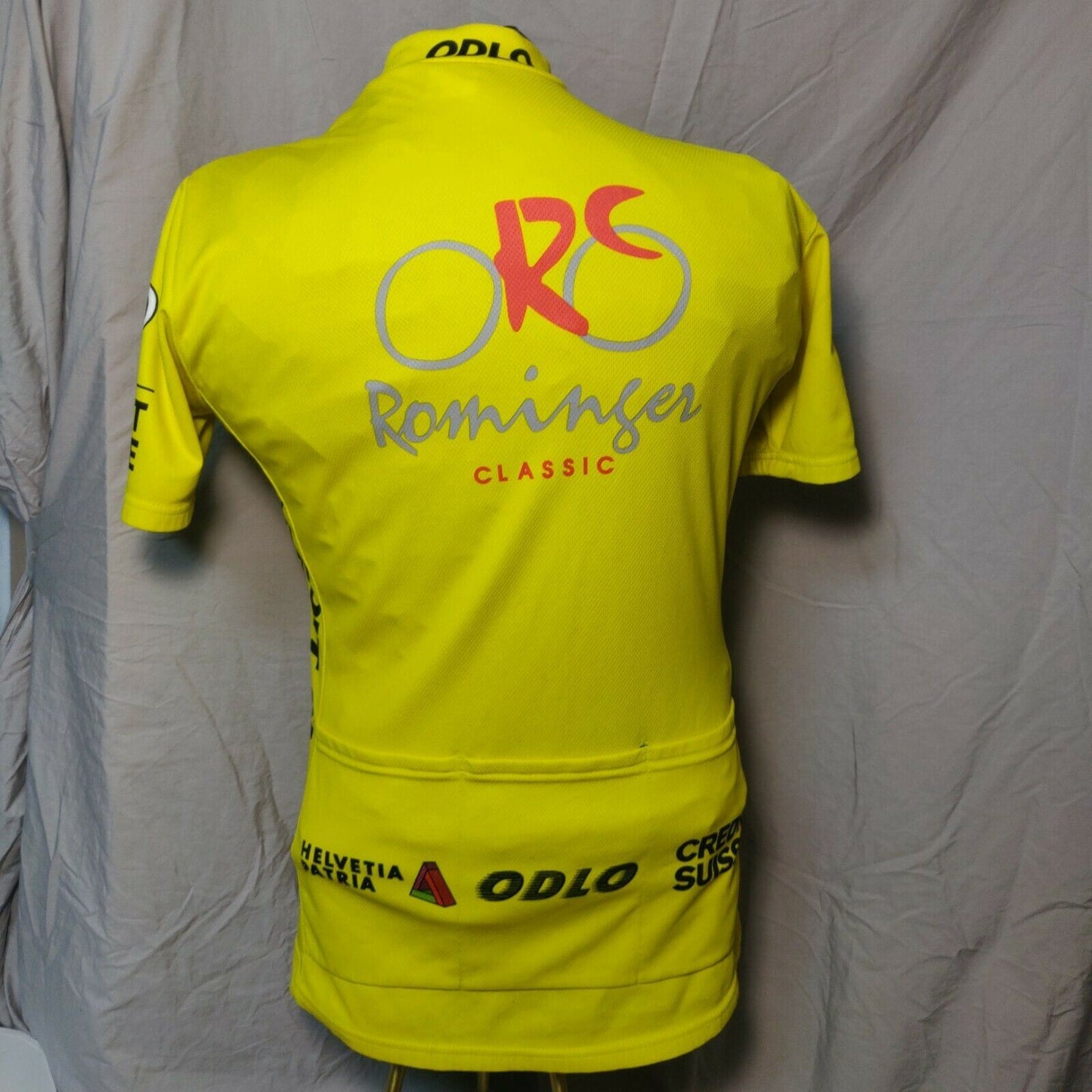Odlo Yellow Bike Cycling Jersey Short Sleeve 1/4 Zip Men Size Medium