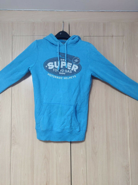 Superdry Vintage Blue Pullover Hoodie Men Size XS