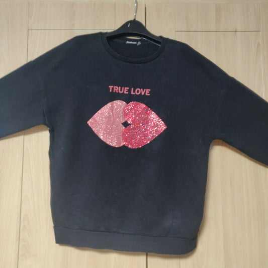 Stradivarius Black Sweatshirt Long Sleeve Women Size Large