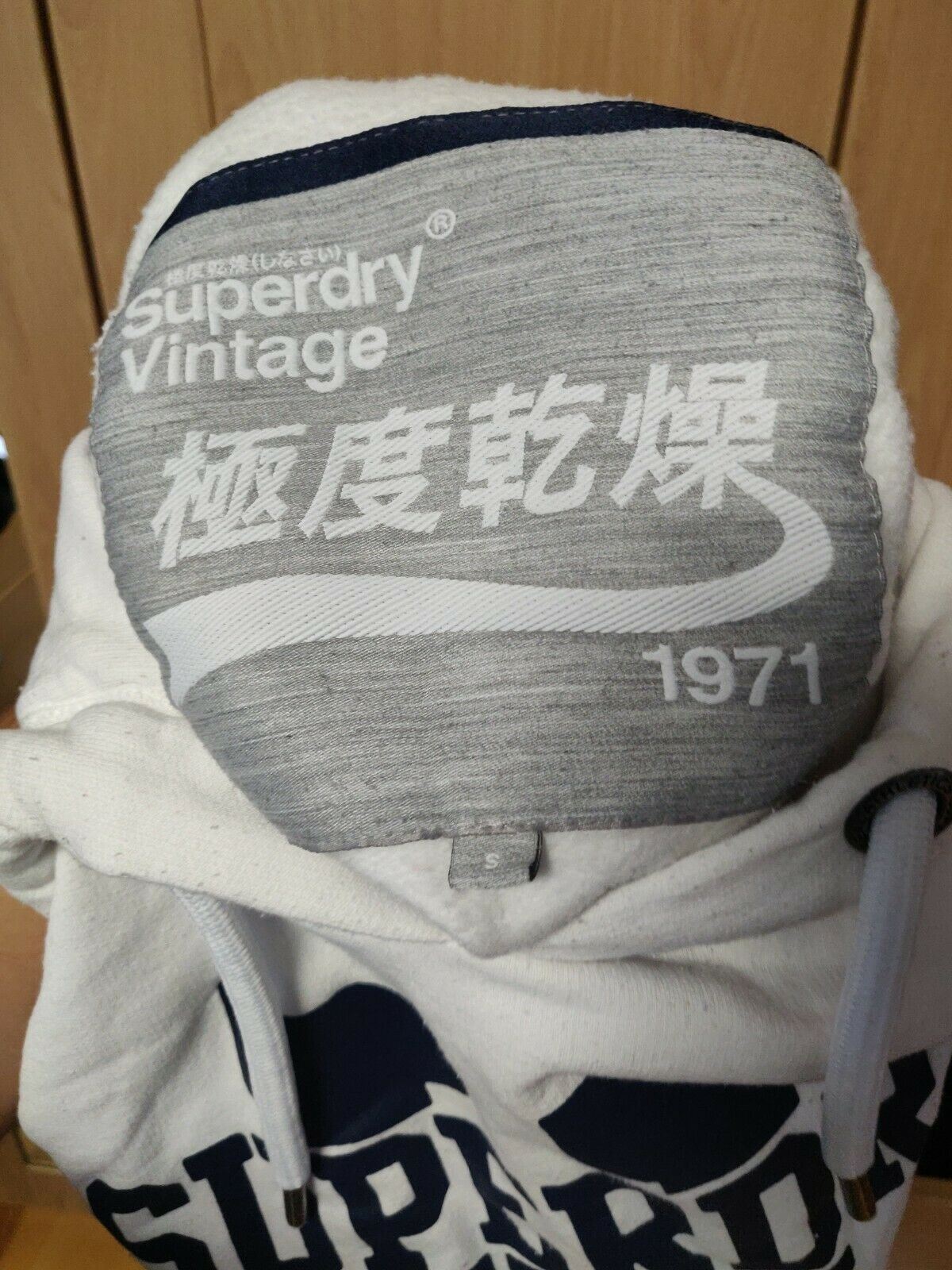 Superdry Vintage White Hoodie Women Size Small