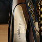 Salt and Pepper Black Leather Heels Women Size UK 4