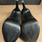 Salt and Pepper Black Leather Heels Women Size UK 4