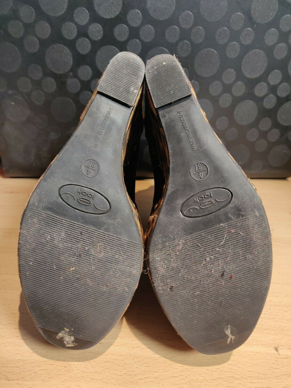 New Look Your Feet Look Gorgeous Black Leopard Heels Women Size UK 4