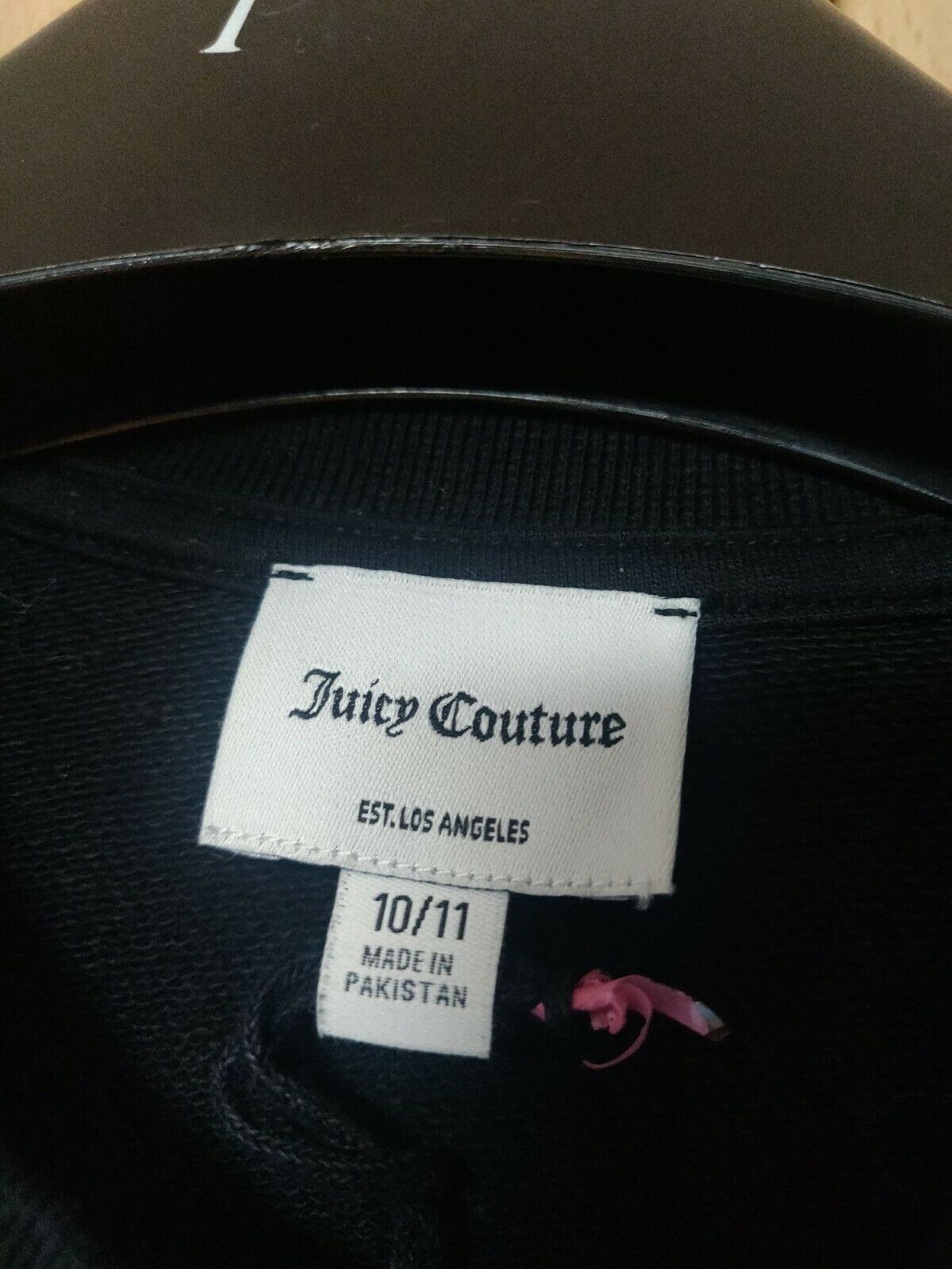 Juicy Couture Black Sweatshirt Girls Size 10-11 Years