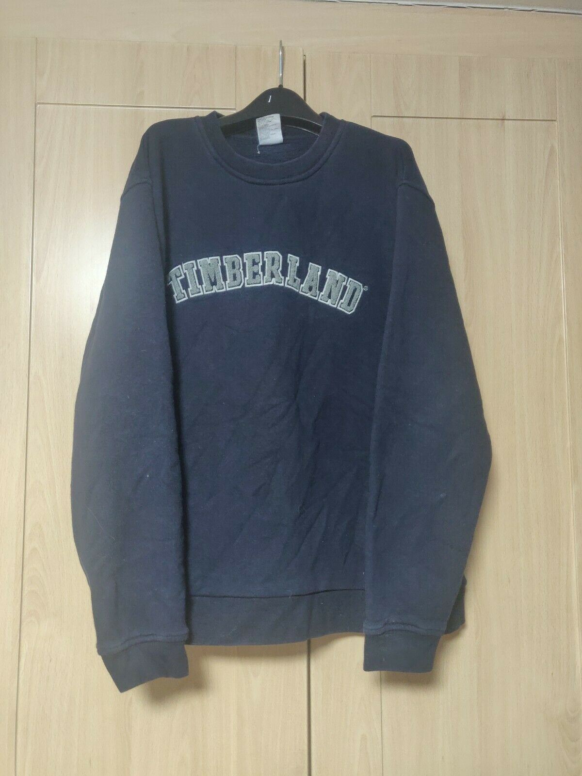 Timberland Navy Sweatshirt Embroidered Logo Men Size Medium