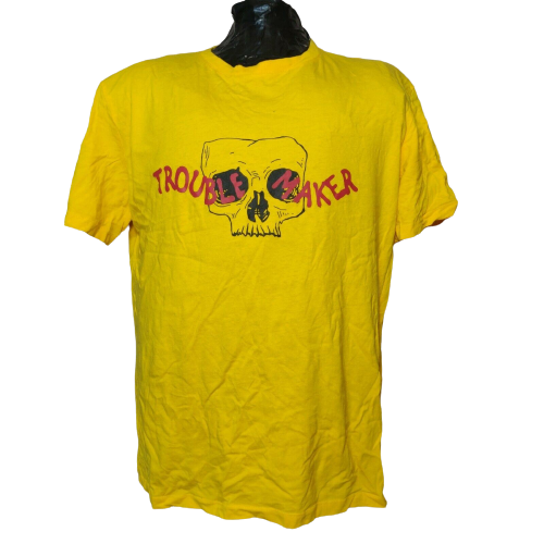 Bershka Yellow T-shirt Trouble Maker Men Size XL