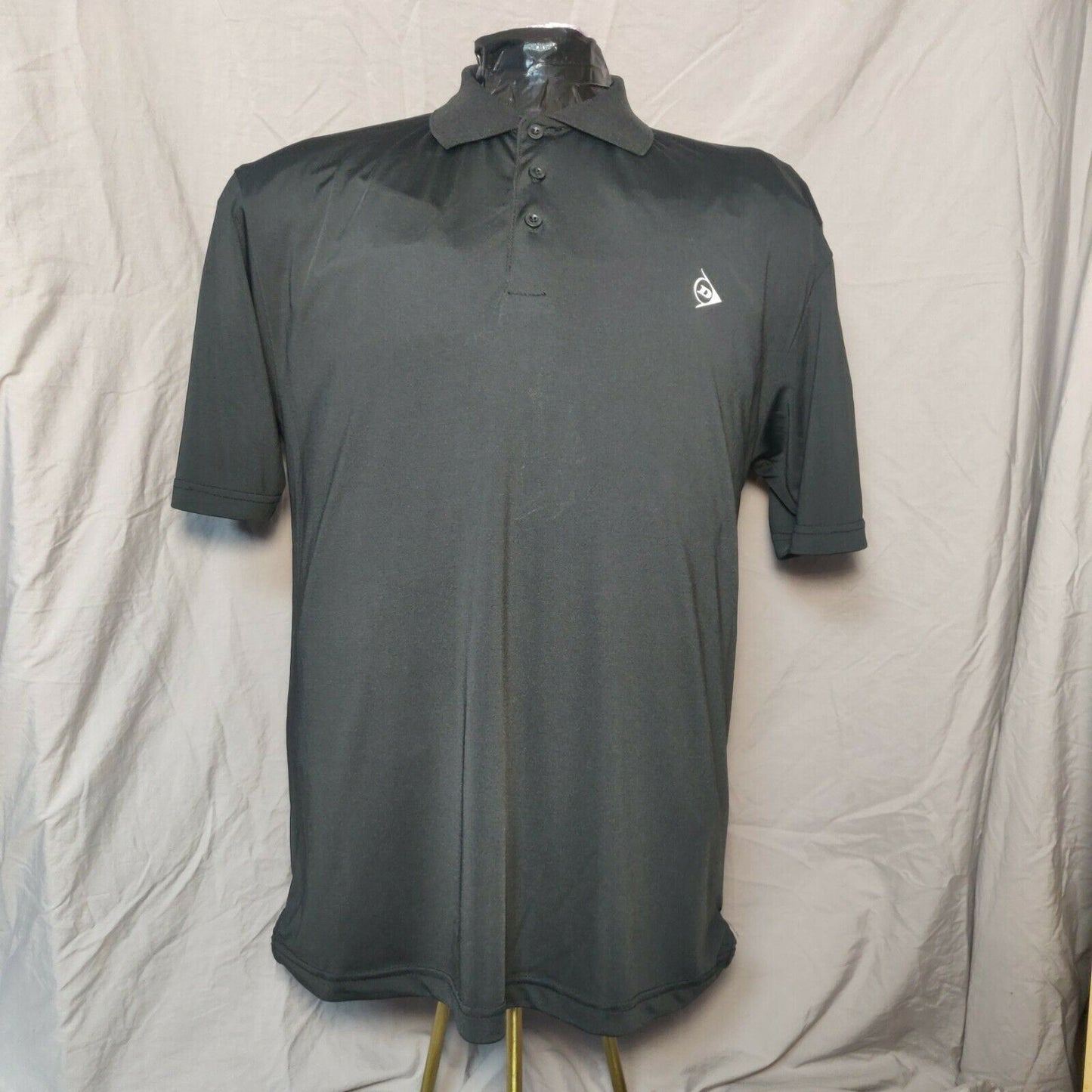 Dunlop Black Polo Regular Fit 1/4 Button Men Size Large