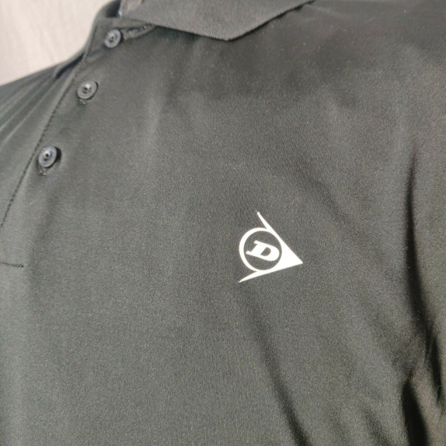 Dunlop Black Polo Regular Fit 1/4 Button Men Size Large
