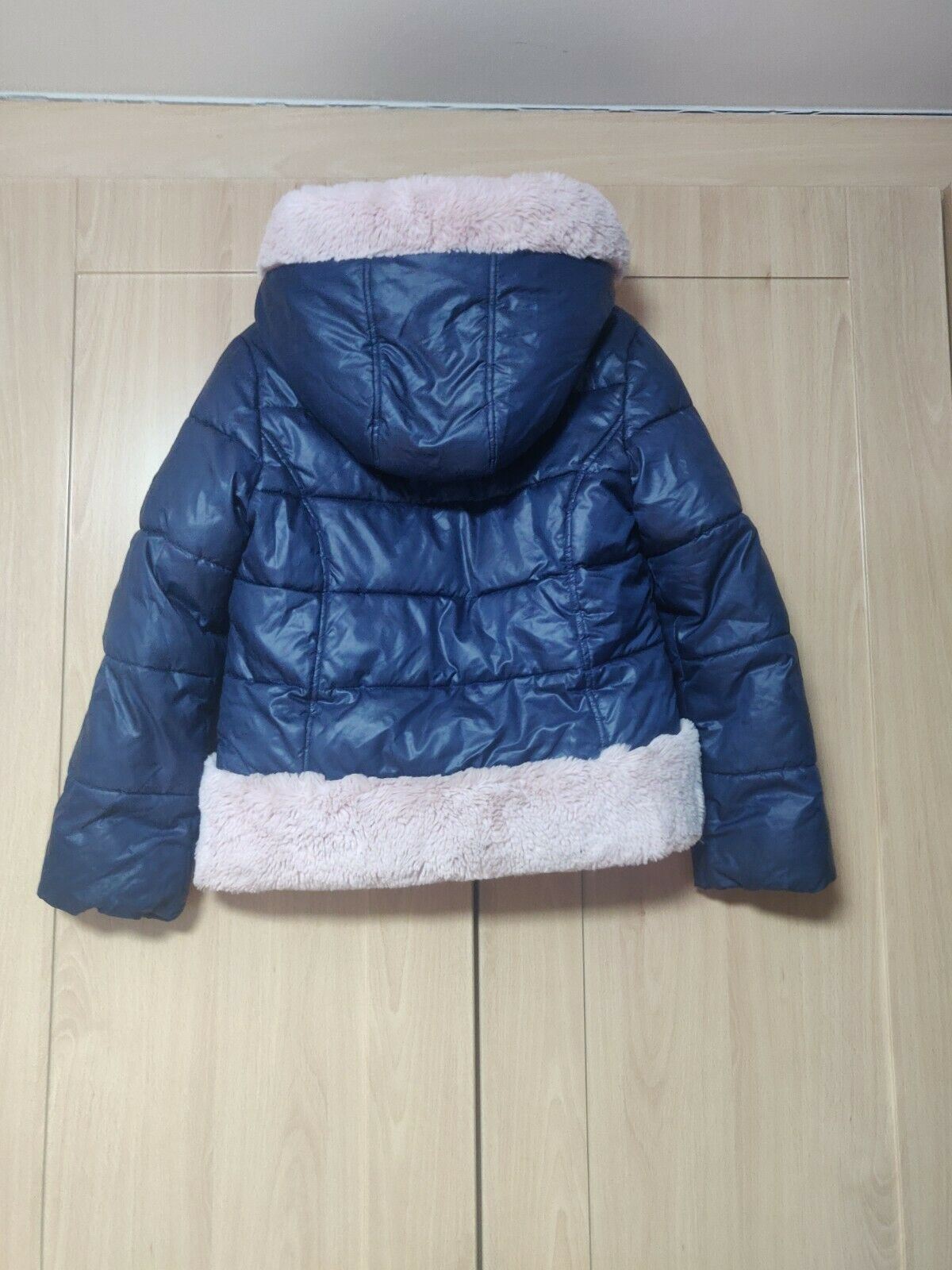 Michael Kors Blue Hooded Puffer Jacket Women Size UK 10-12