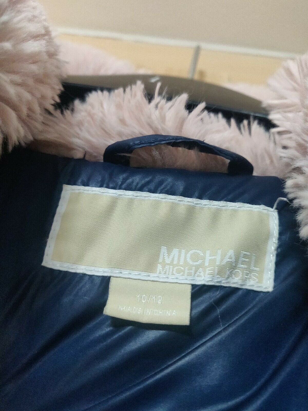 Michael Kors Blue Hooded Puffer Jacket Women Size UK 10-12