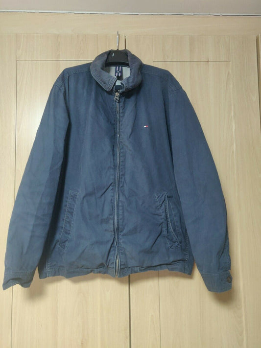 Tommy Hilfiger vintage Blue Breathable Bomber Jacket Men Size XL