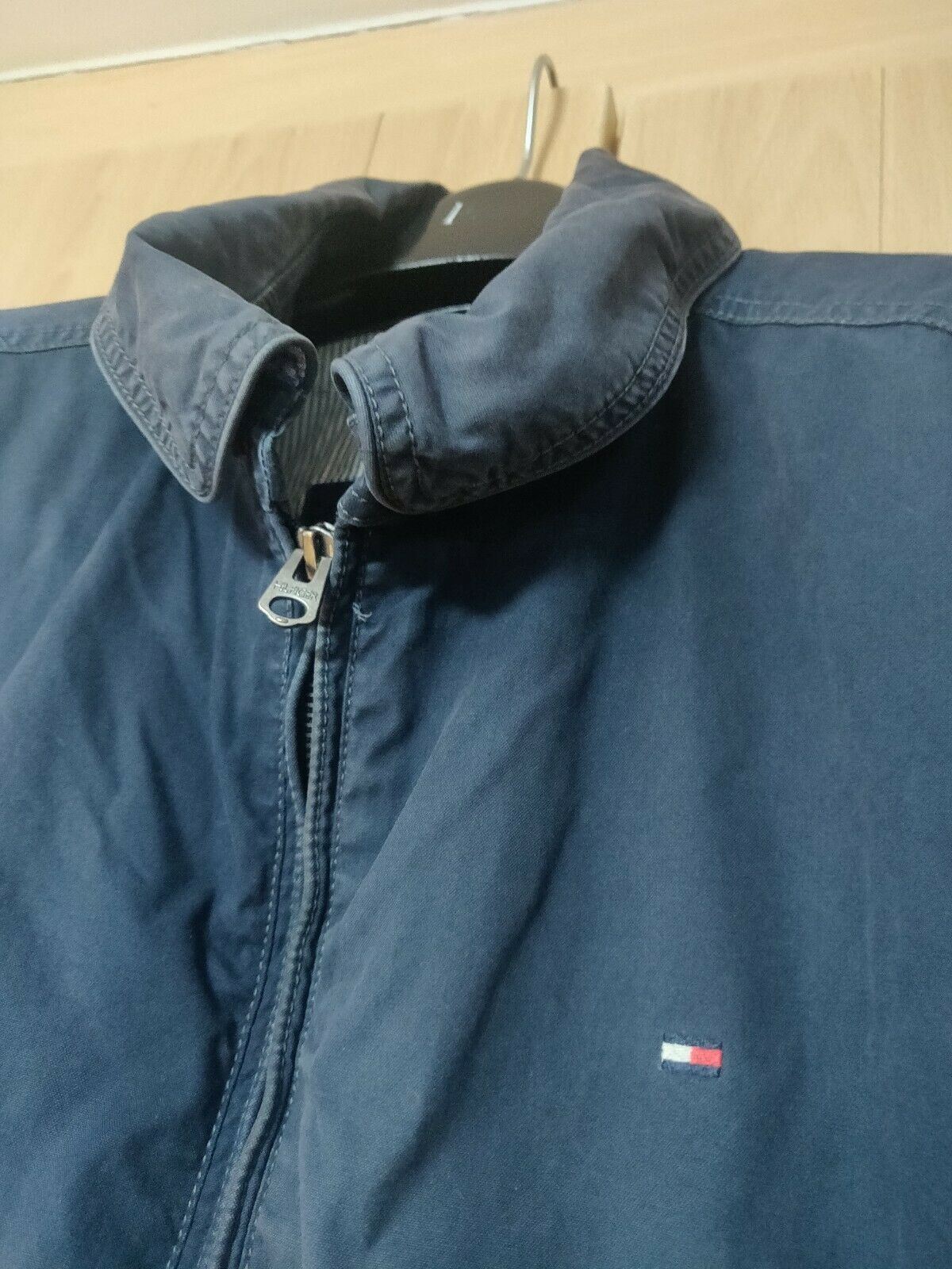 Tommy Hilfiger vintage Blue Breathable Bomber Jacket Men Size XL