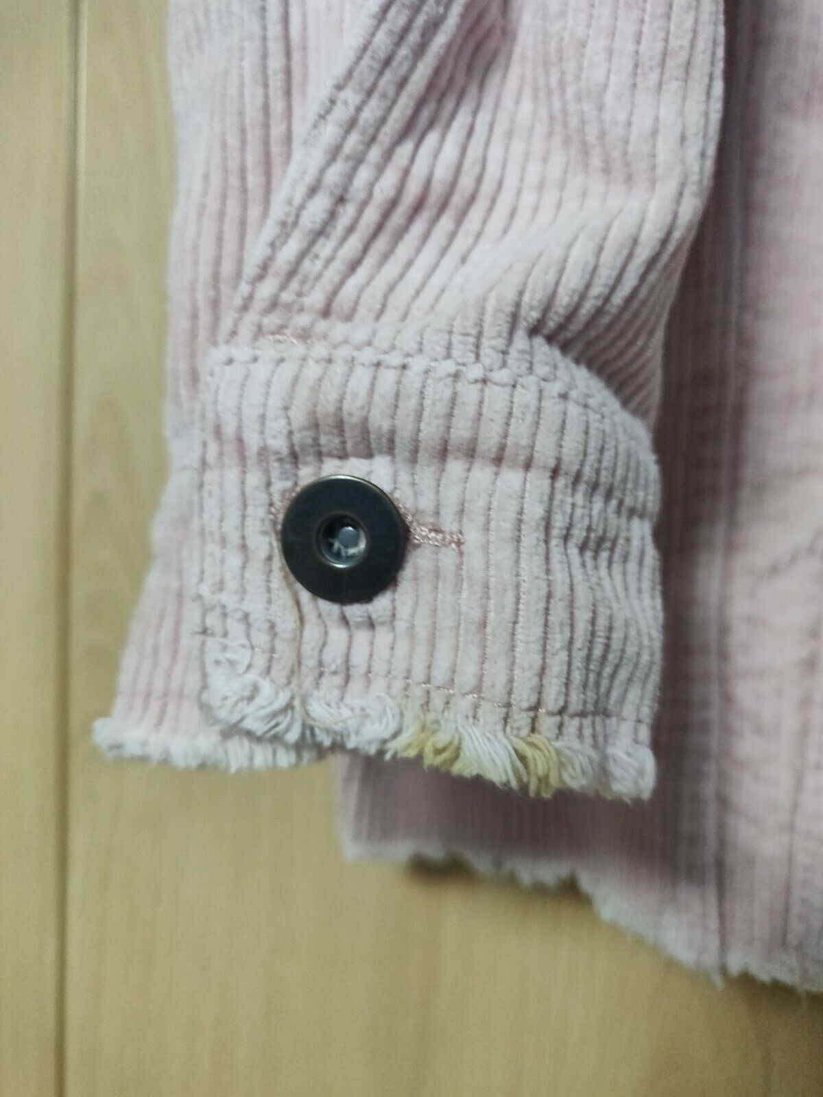 Zara Corduroy Cotton Pink Denim Jacket Women Size Medium