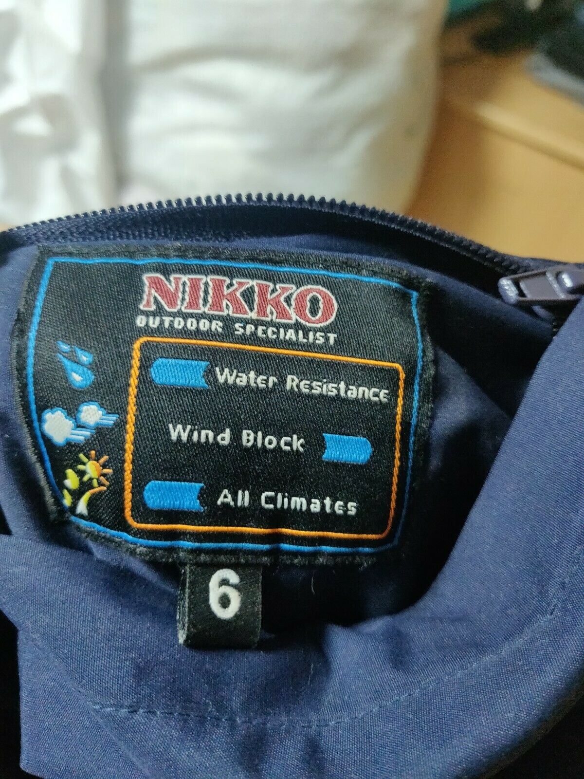 Nikko Blue Nylon Windbreaker Jacket Mens Size 6