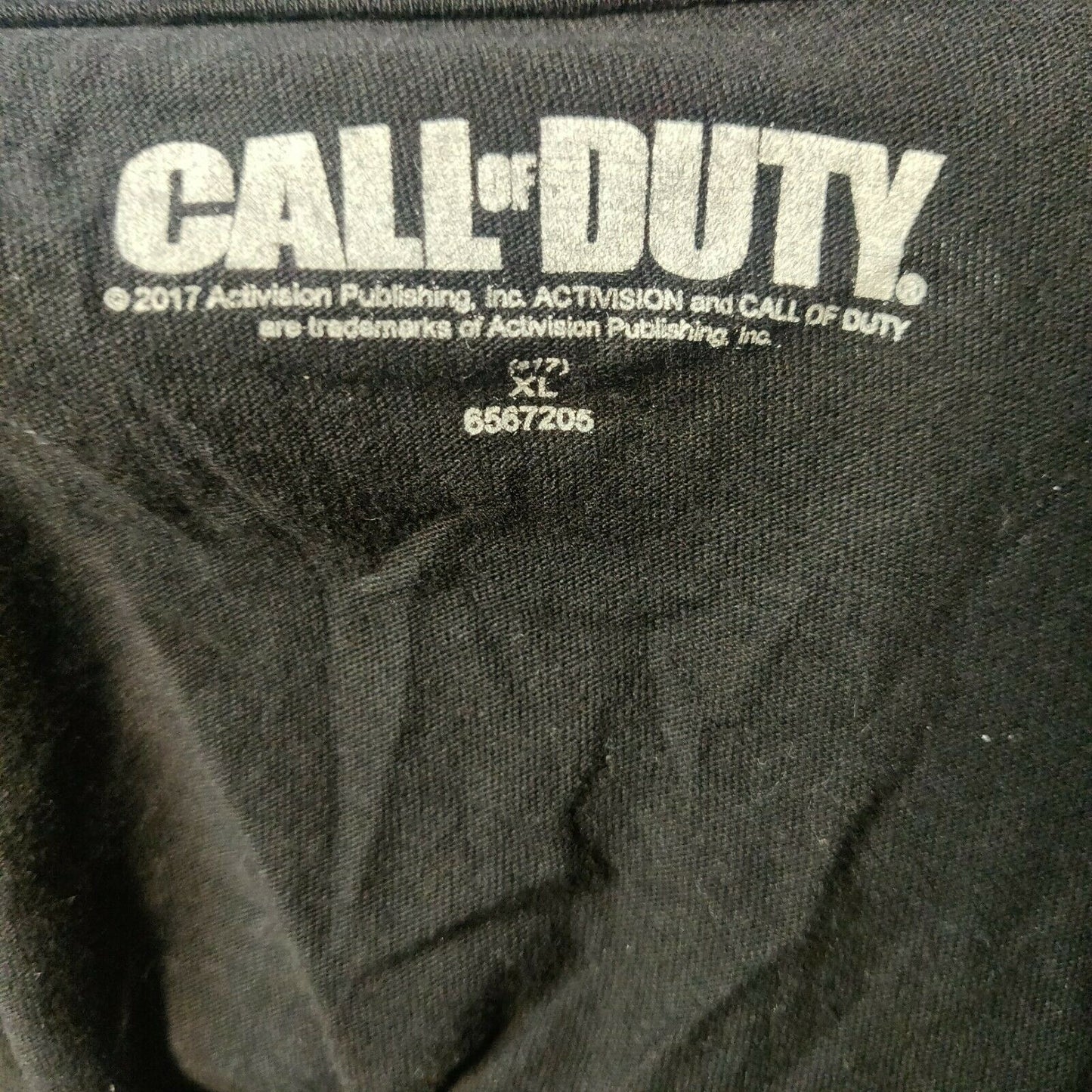 Call Of Duty Activision 2017 Black T-shirt Skull Ghost Graphic Men Size XL