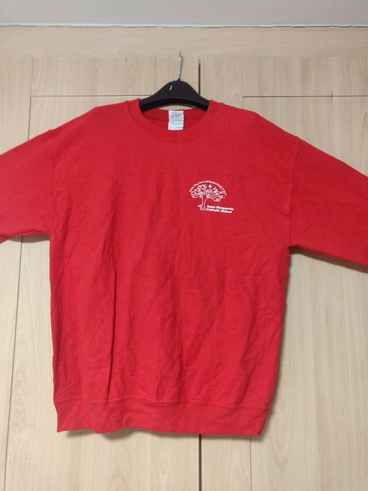 Gildan Saint Marguerite Red Sweatshirt Long Sleeve Jumper Men Size Medium