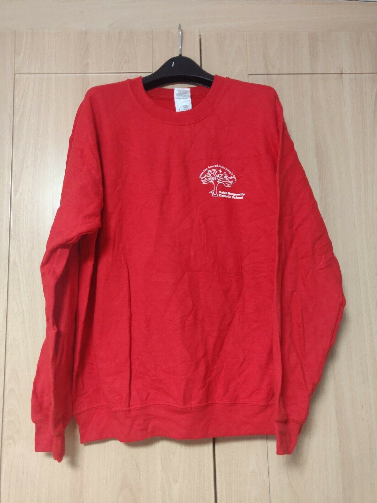 Gildan Saint Marguerite Red Sweatshirt Long Sleeve Jumper Men Size Medium