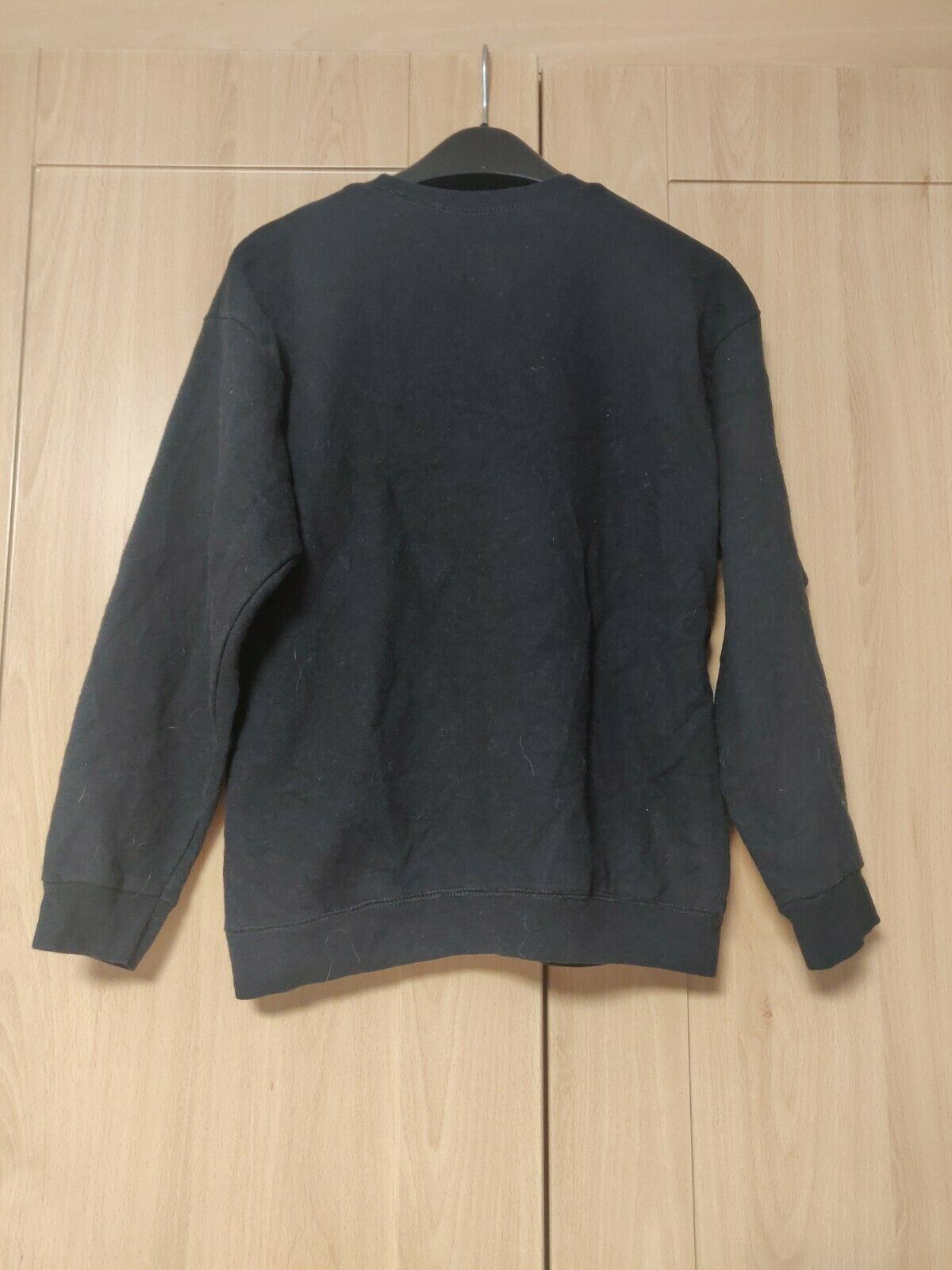 Hanes Cedar Black Sweatshirt Long Sleeve Jumper Men Size Large