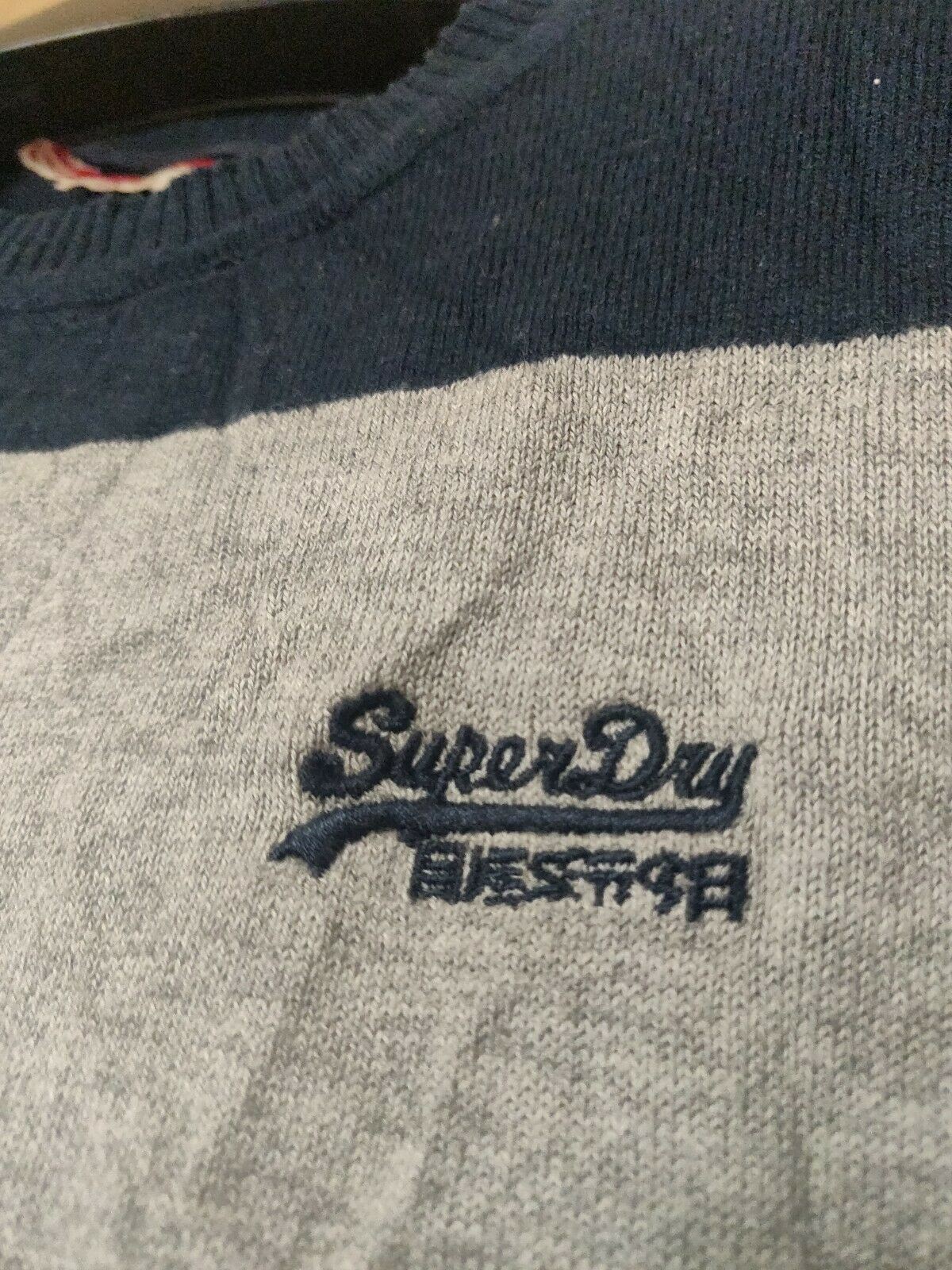 Superdry White/Black Jumper Men Size Medium