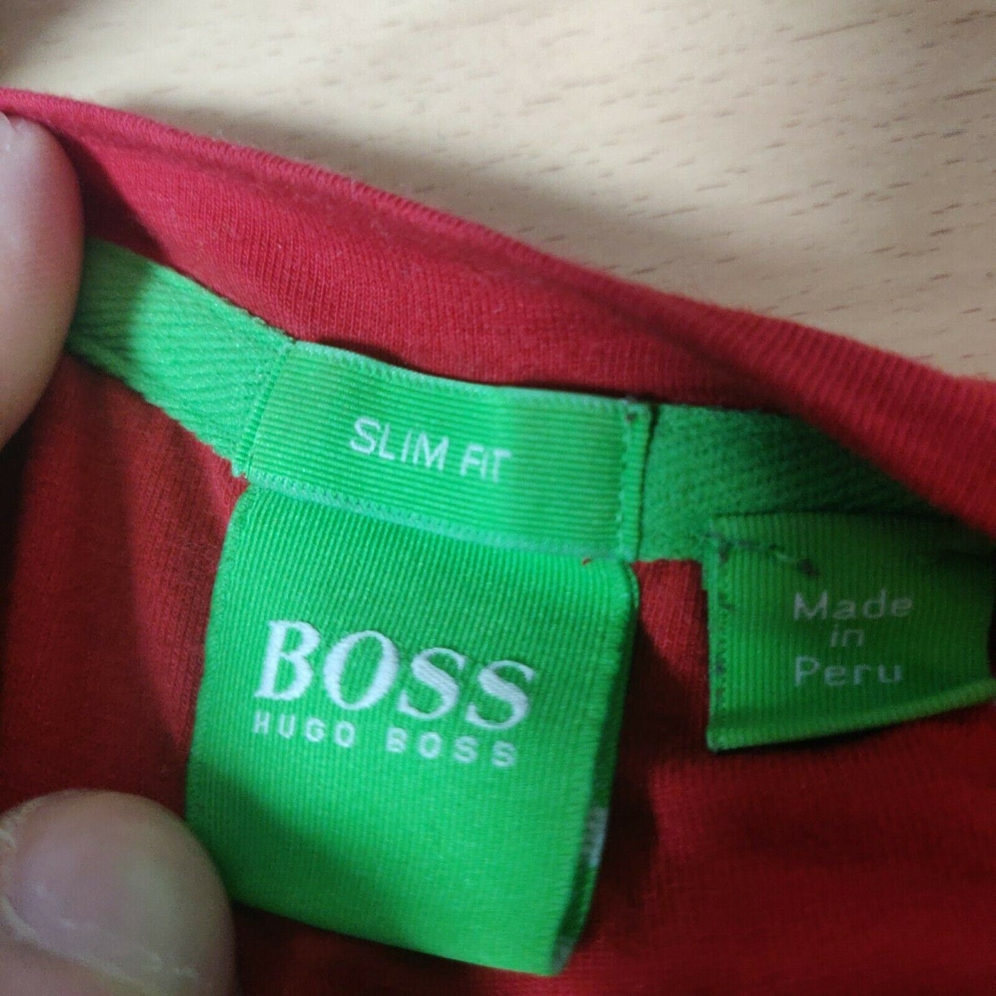 Hugo Boss Red Slim Fit T-shirt Short Sleeve Men Size Large