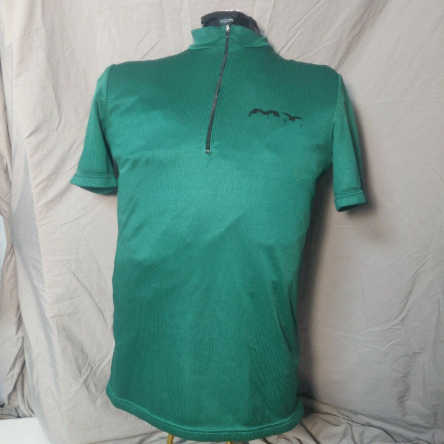 MY Bike Green Cycling Jersey Short Sleeve 1/4 Zip Men Size Medium