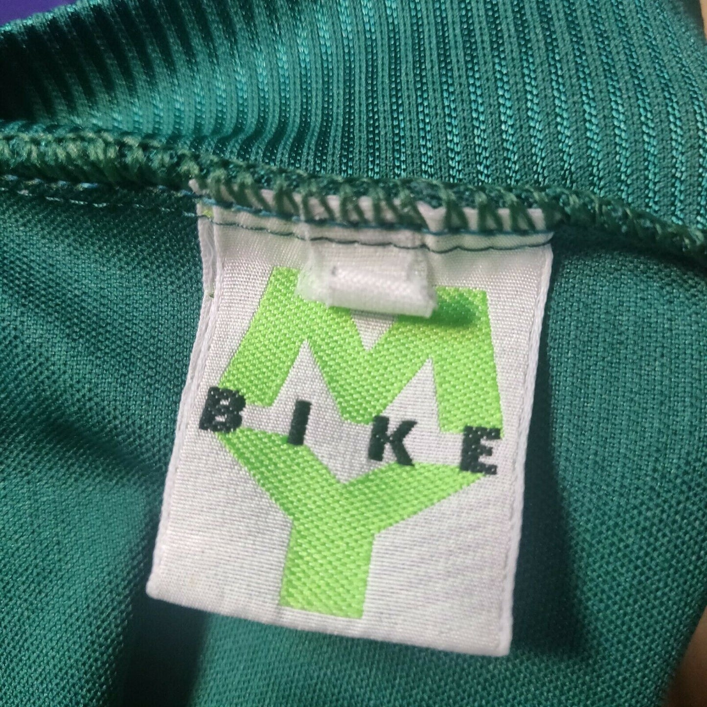 MY Bike Green Cycling Jersey Short Sleeve 1/4 Zip Men Size Medium