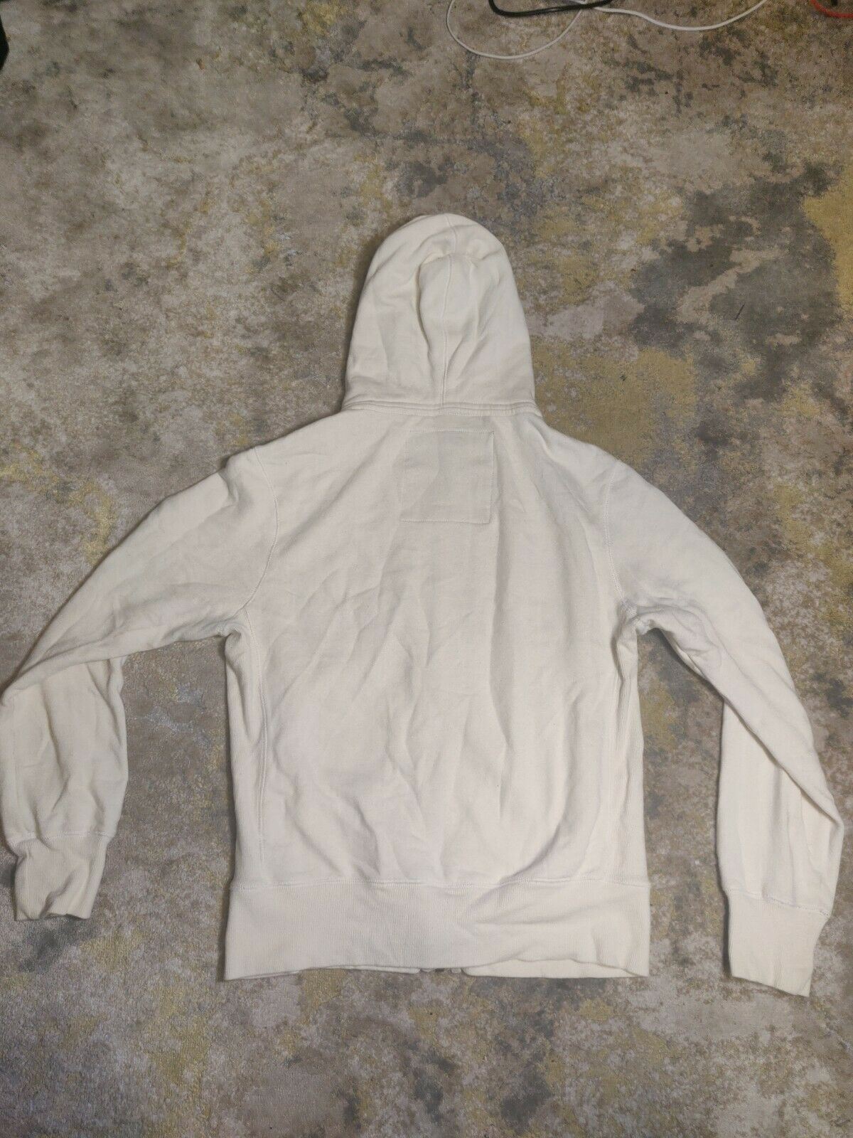 FREESOUL White Hooded Sweatshirt Full Zip Pullover Men Size Large