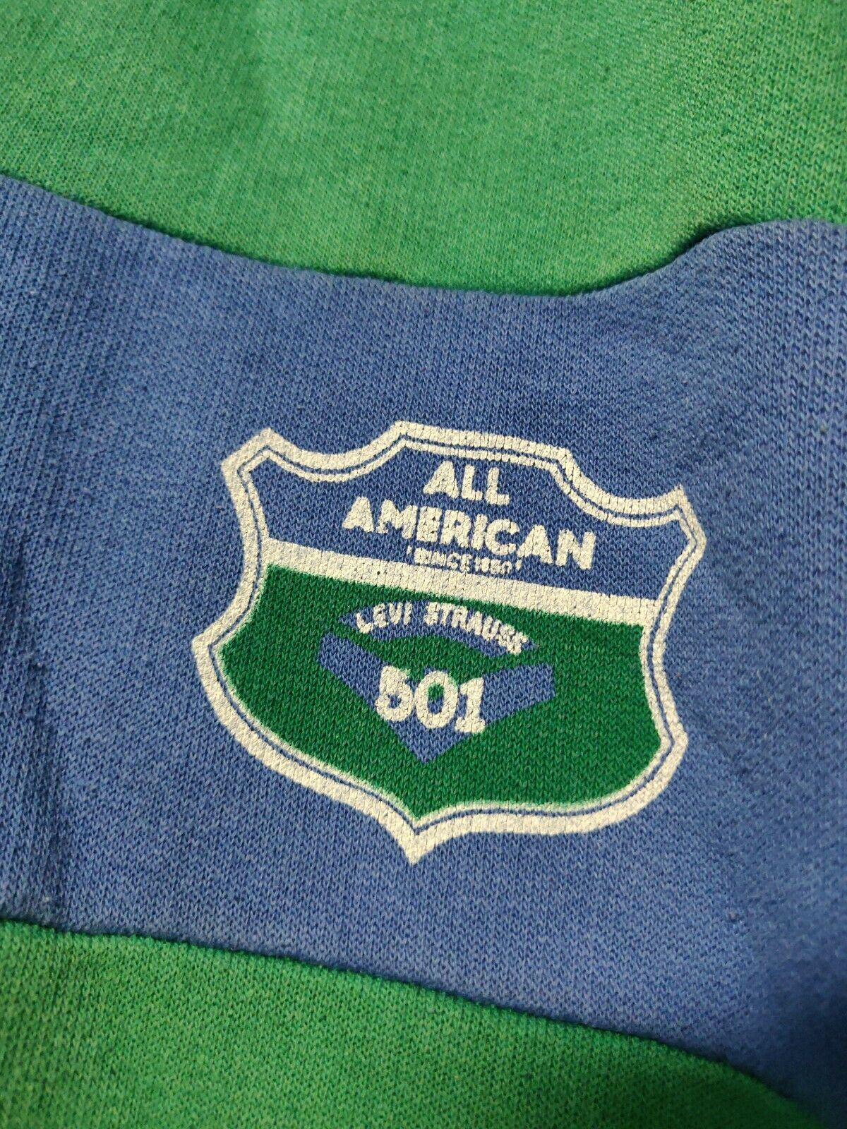 Levi Strauss 501 Vintage Green Sweatshirt Long Sleeve Men Size Large