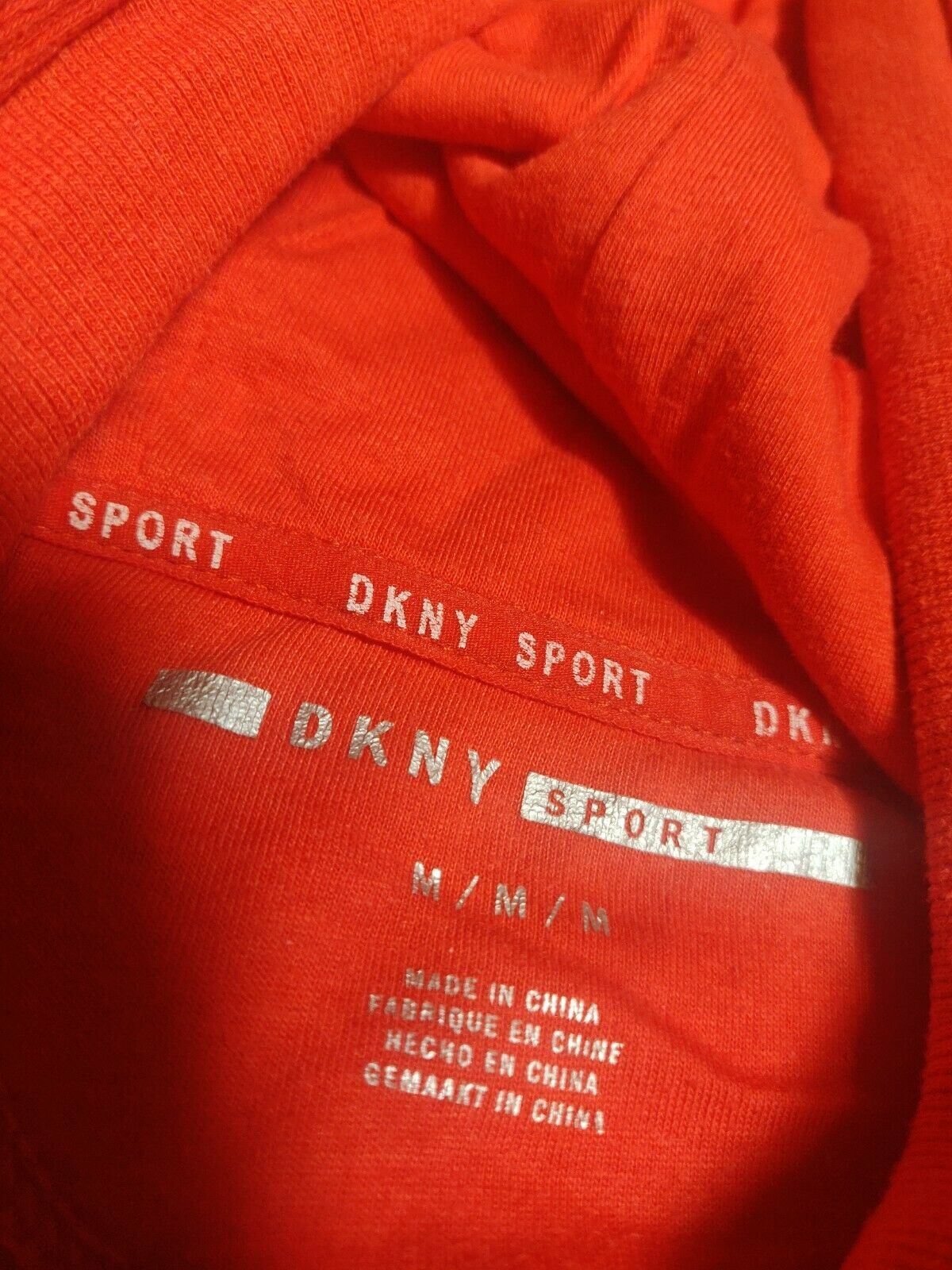DKNY Sport Red Relaxed Cropped Hoodie Long Sleeve Women Size Medium