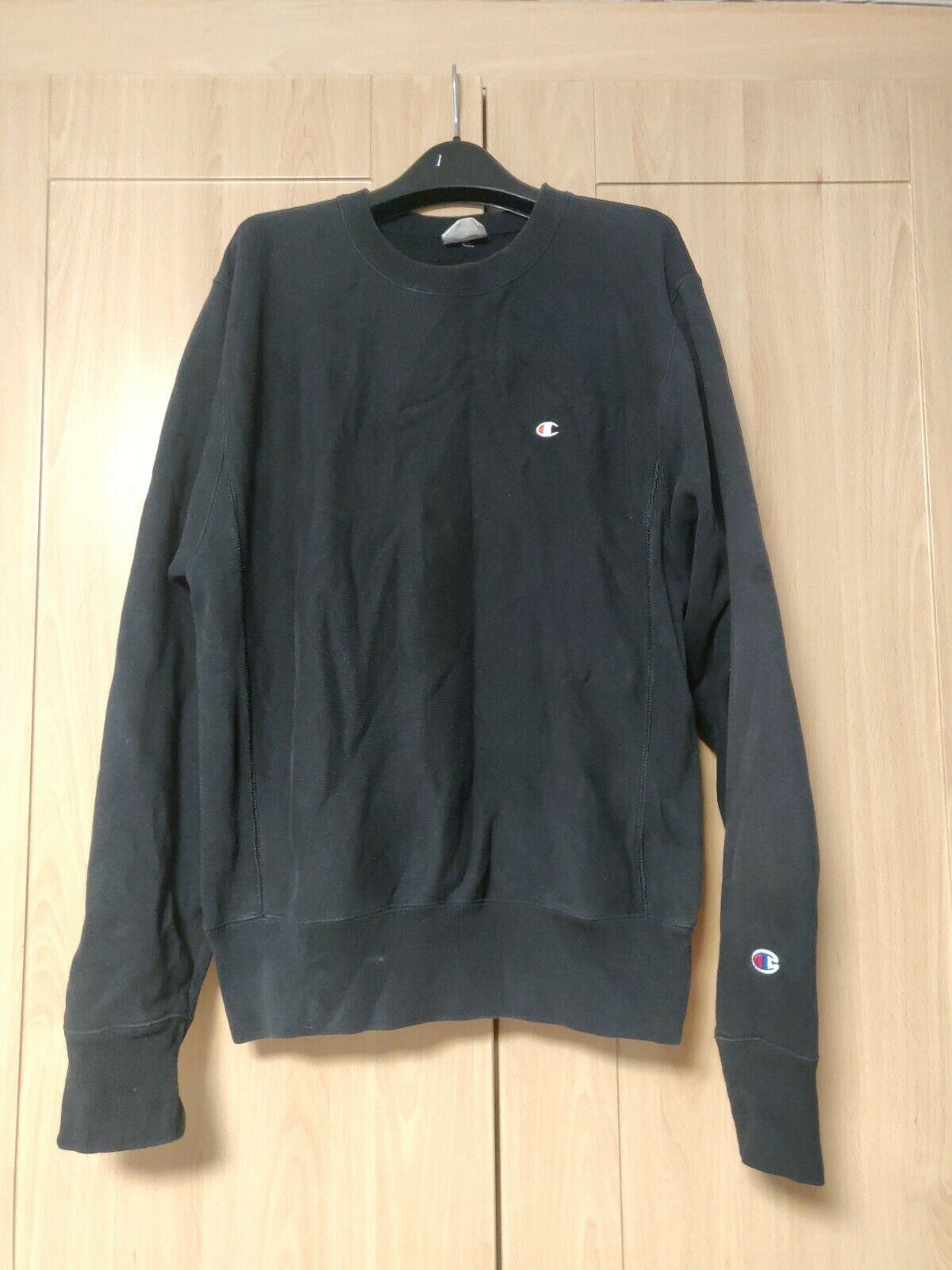 Champion Black Reverse Weave Jumper Long Sleeve Men Size Small