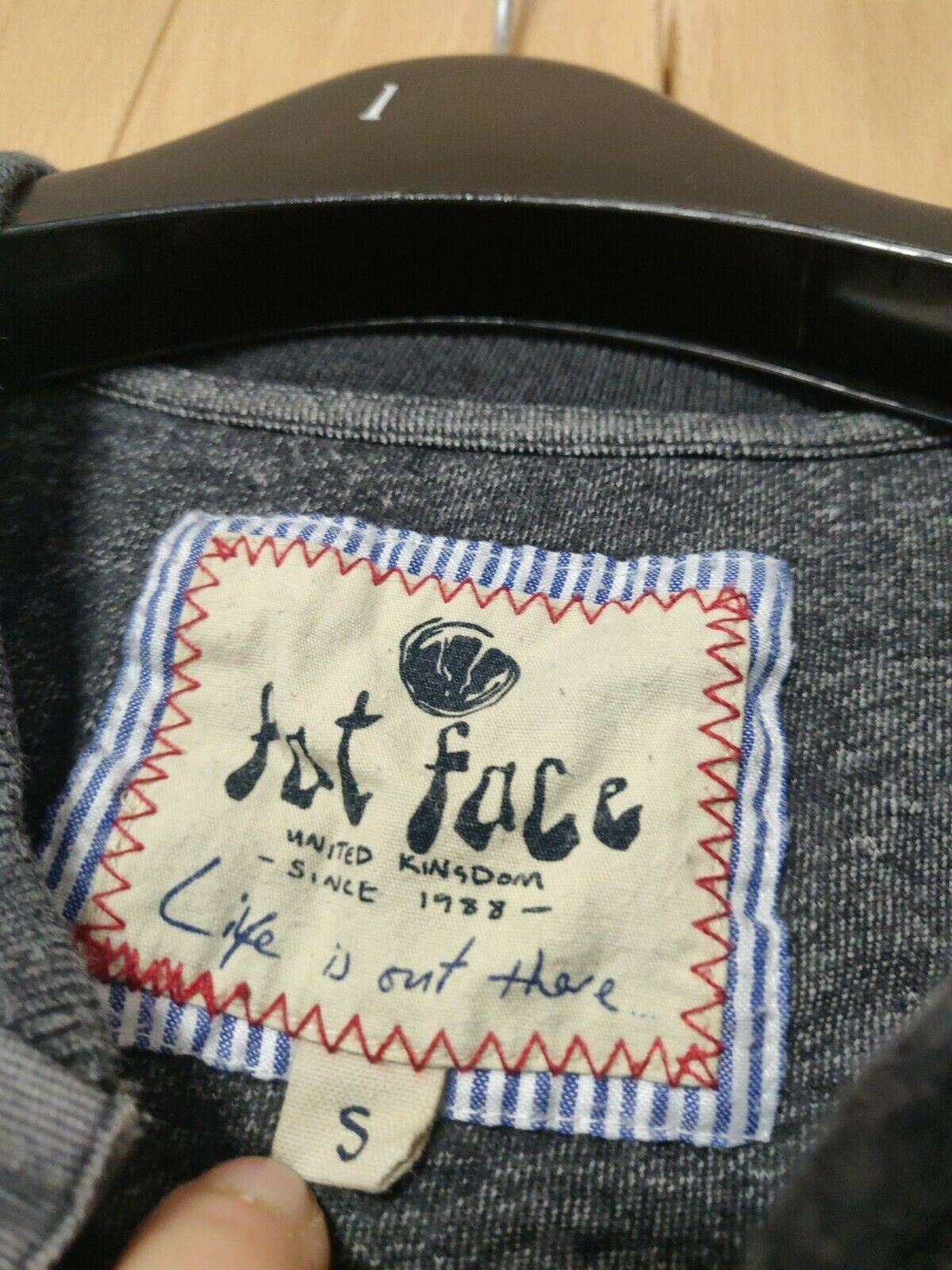 Fat Face Vintage Grey Sweatshirt Jumper 1/4 Button Men Size Small