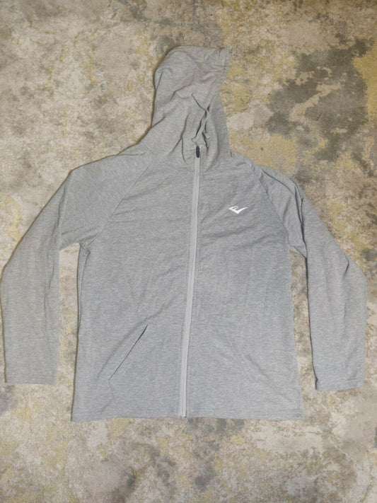 Everlast Grey Full Zip Hoodie Long Sleeve Pullover Men Size XL