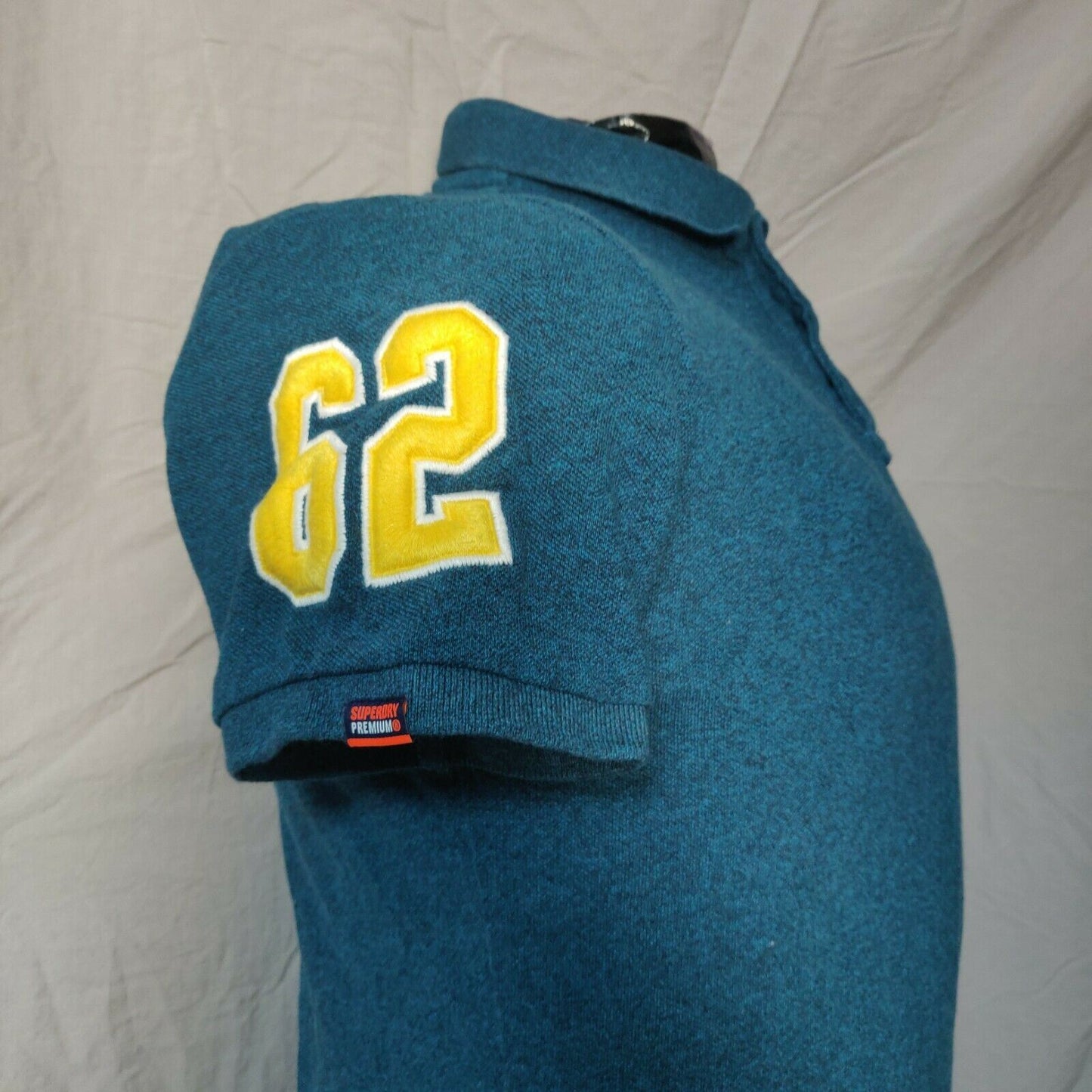 Superdry Premium Blue Polo Shirt Short Sleeve Men Size Small