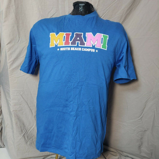 Only & Sons Blue T-shirt Miami Print Men Size Medium